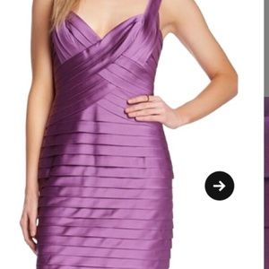 BCBGMAXAZRIADark Iris Stretch Satin Cocktail Dress